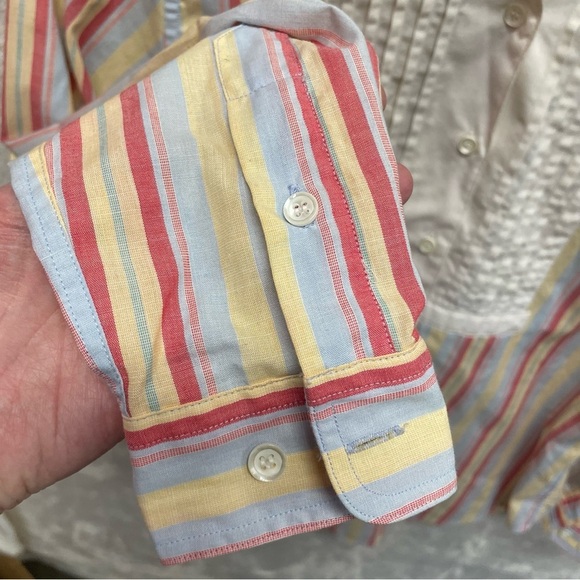 Vintage John Henry striped shirt long sleeve pleated women’s size 8 - Picture 3 of 6